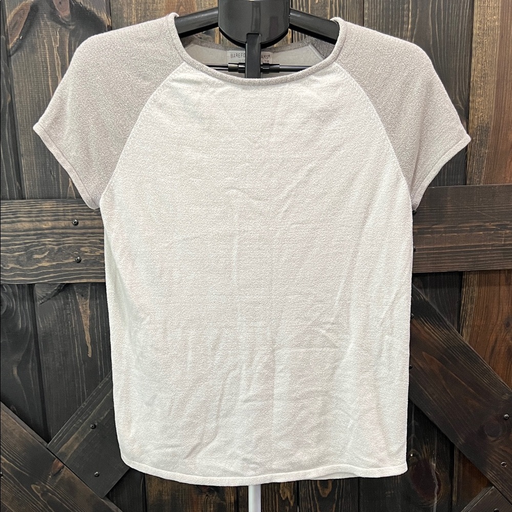 Barefoot Dreams CozyChic‎ Ultra Lite Raglan Top Size S Grey Soft Cozy Casual